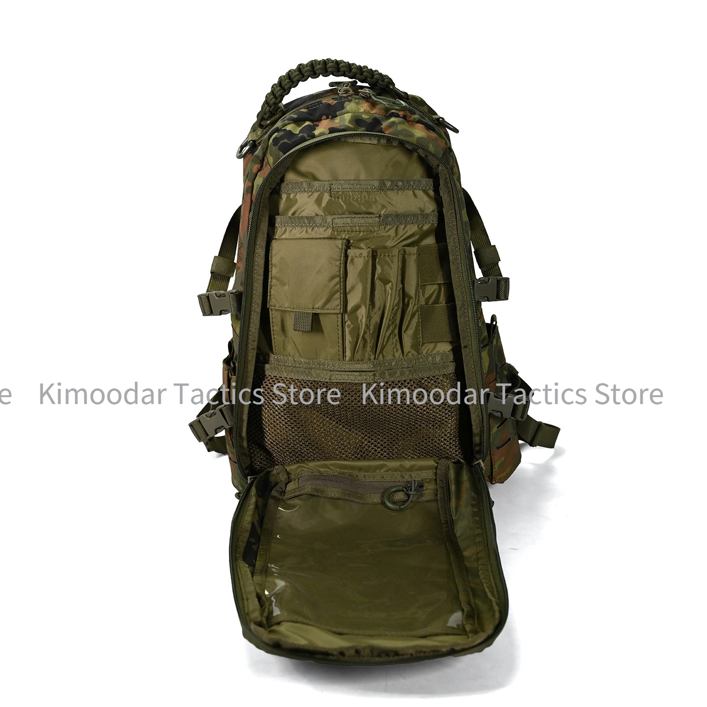 Mochila táctica Flecktarn con sistema MOLLE para ordenador y viaje