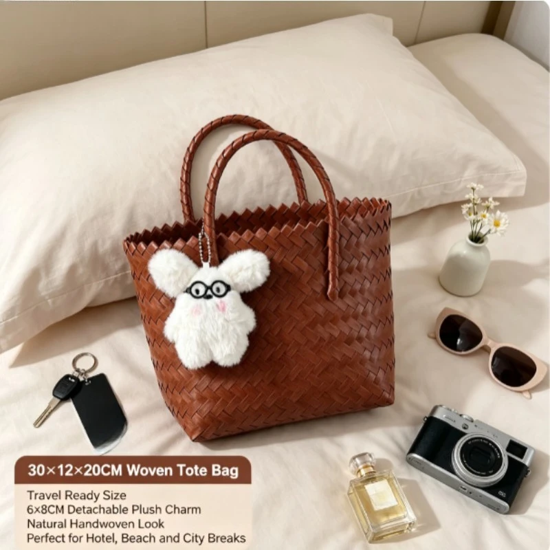 Bolso de paja retro gran capacidad para playa y paseo - imagen 5