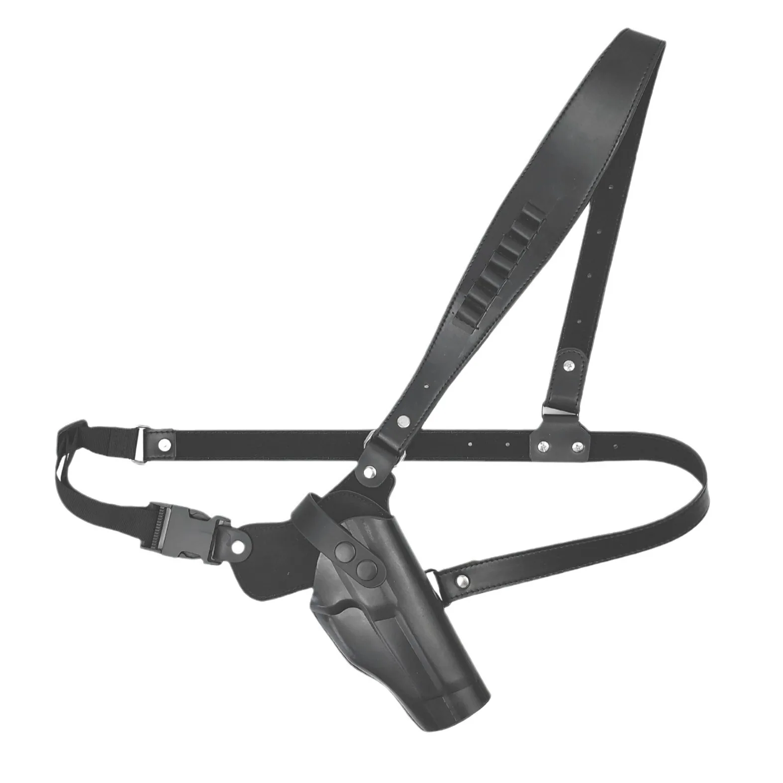 Funda táctica cuero vacuno doble capa extracción rápida para pistola - imagen 3