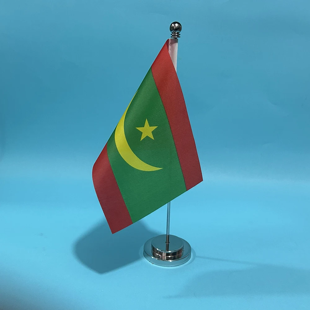 Bandera nacional de Mauritania en poliéster para escritorio decorativa - imagen 2