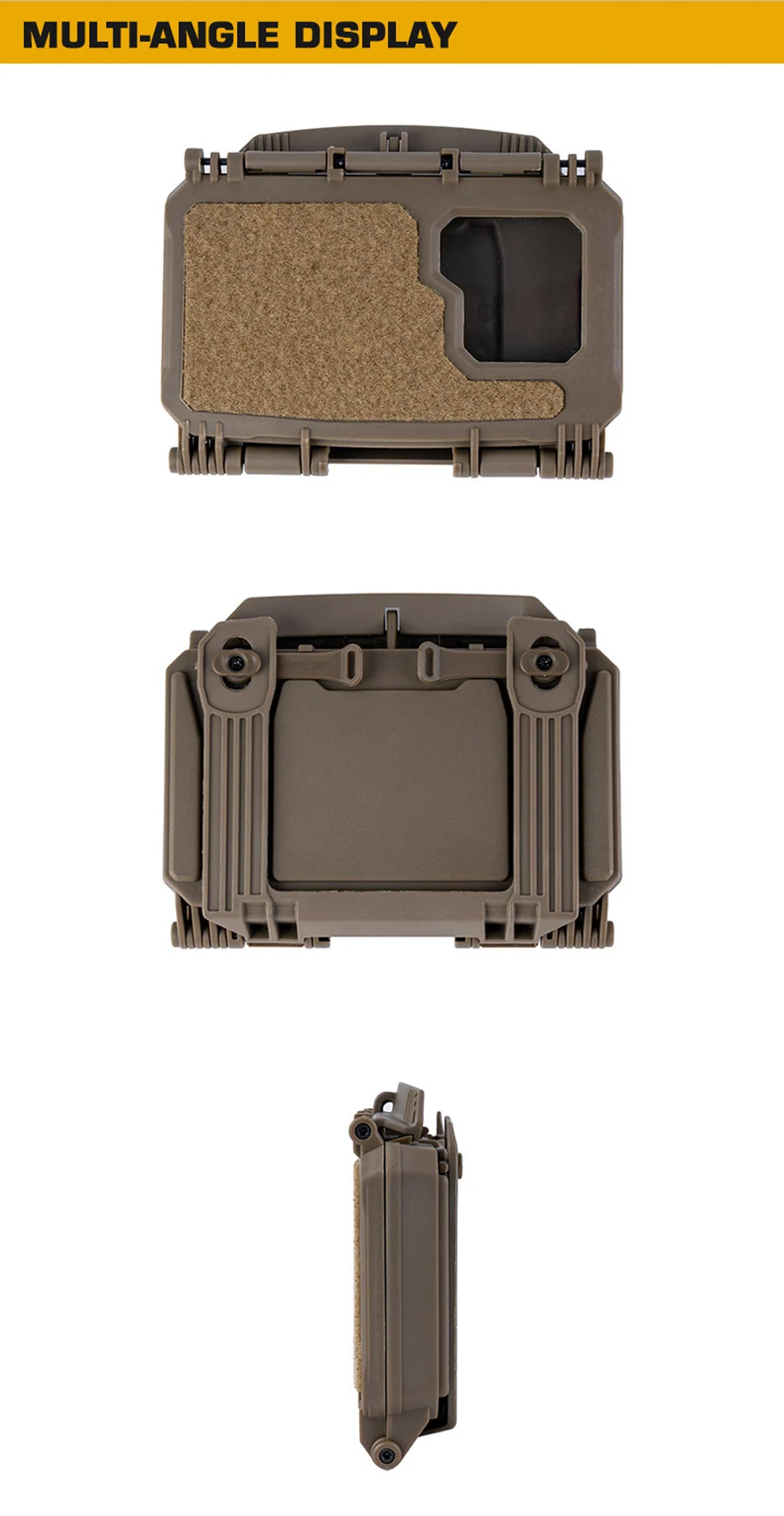 Vista lateral de la funda y estructura del nylon para uso táctico