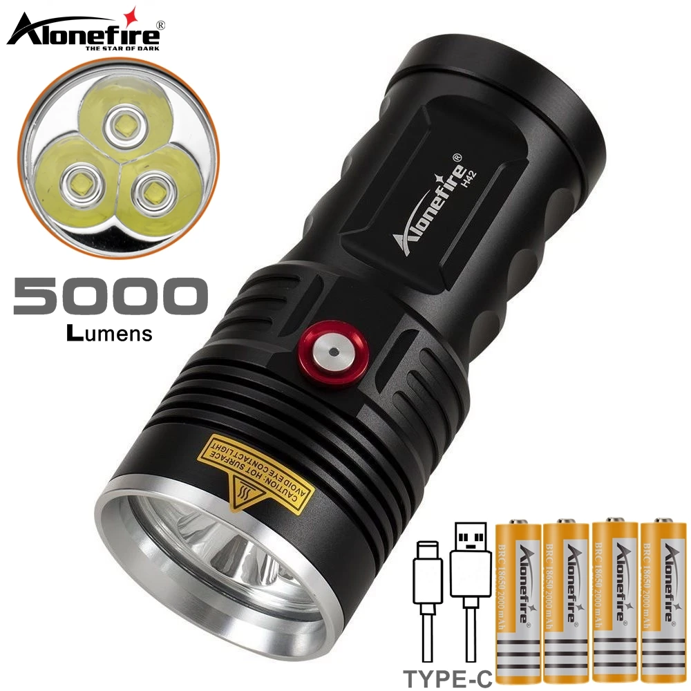 Linterna táctica recargable LED XHP50 – Luz blanca para caza y pesca - imagen 4