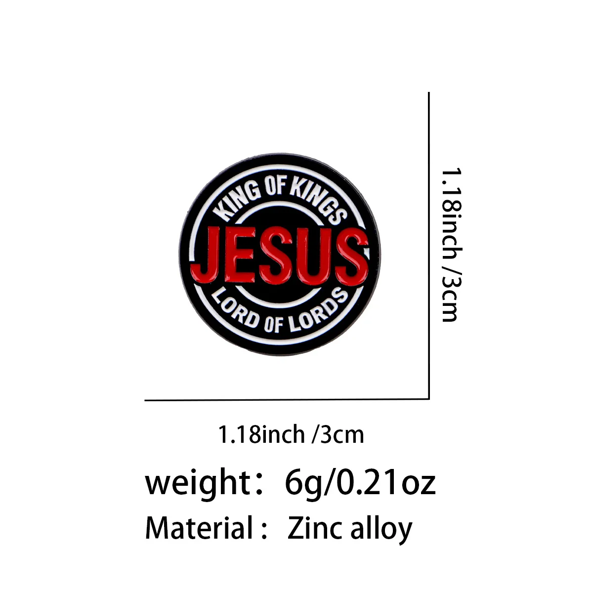 Pin de esmalte Jesús cita religiosa para mochila, gorra y chaqueta