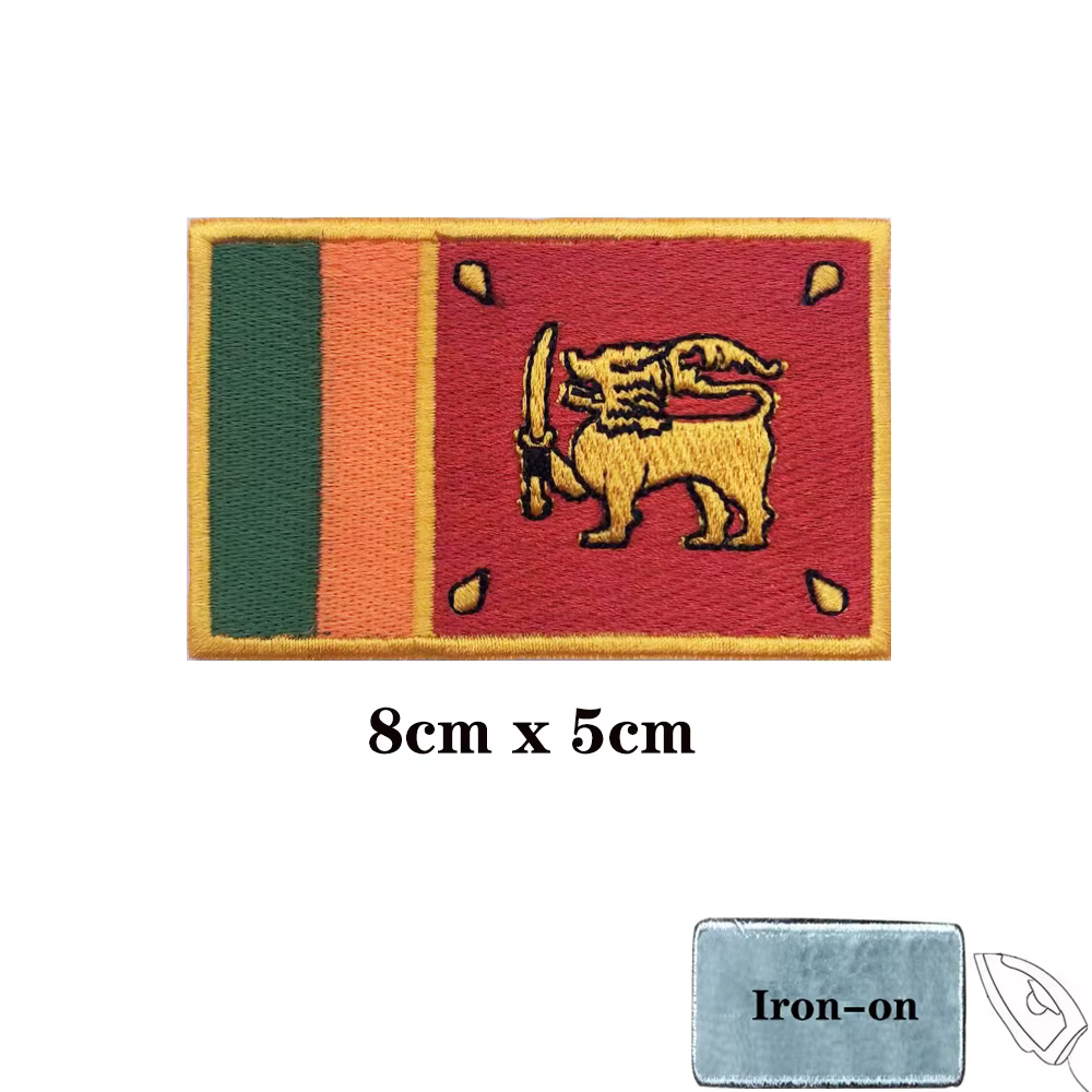 Parche banderín Sri Lanka – Velcro táctico bordado - imagen 2