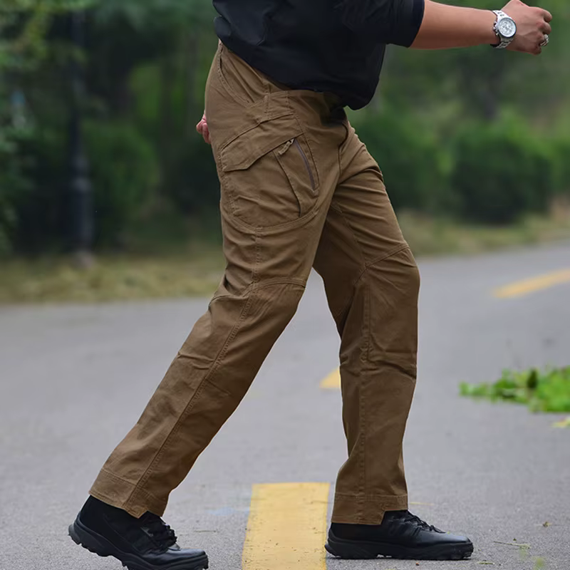 IX9 Pantalones tácticos cargo de algodón con bolsillos múltiples - imagen 4