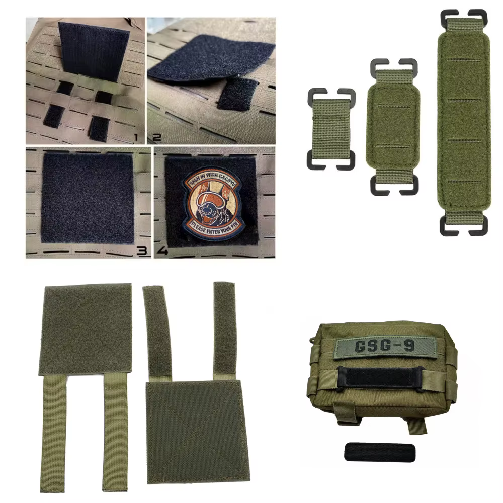 Panel MOLLE táctico modular con parche de identificación y velcro - imagen 3