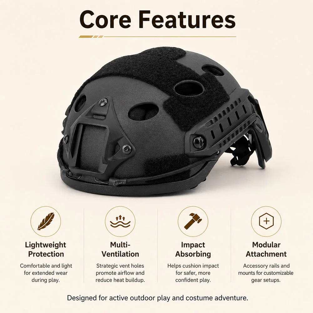 Casco táctico FAST infantil con gafas y soporte para cámara - imagen 4