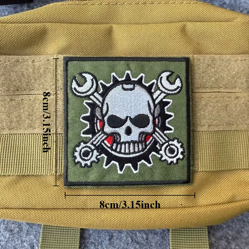 Parche táctico calavera bordado gancho y bucle para moral chaqueta - imagen 2
