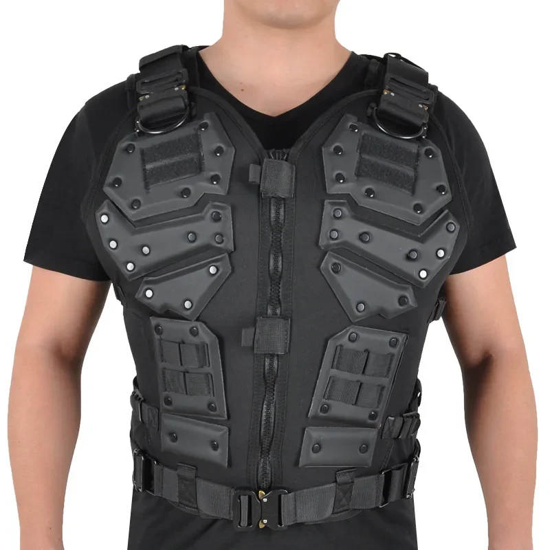 Chaleco táctico MOLLE con protección EVA para airsoft y paintball