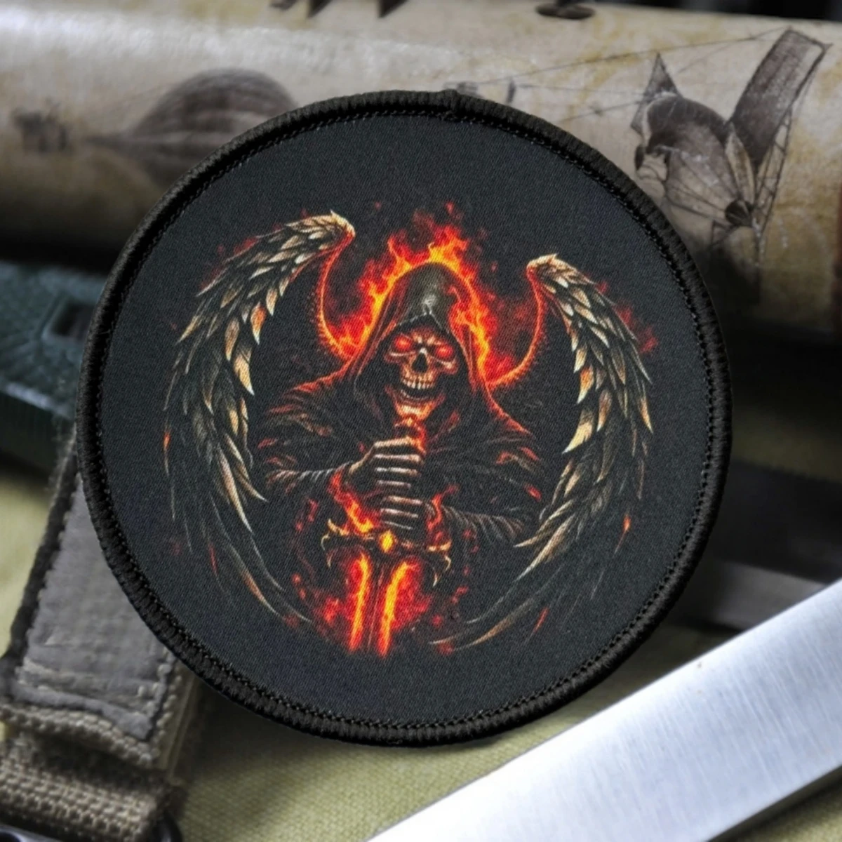 Kara Parche táctico morale escudo ángel con gancho y bucle militar