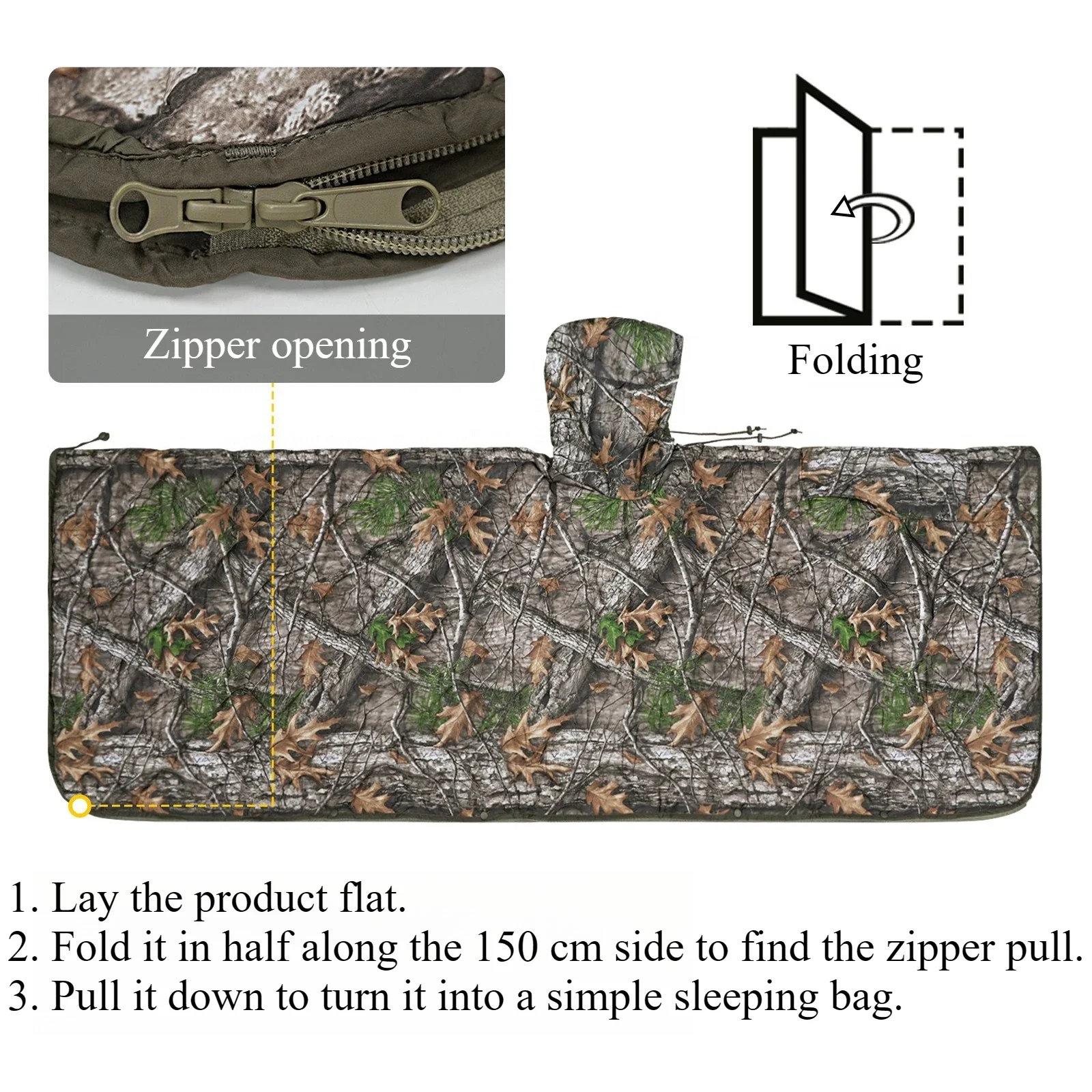 Poncho camuflaje impermeable aislante ripstop para invierno táctico - imagen 4