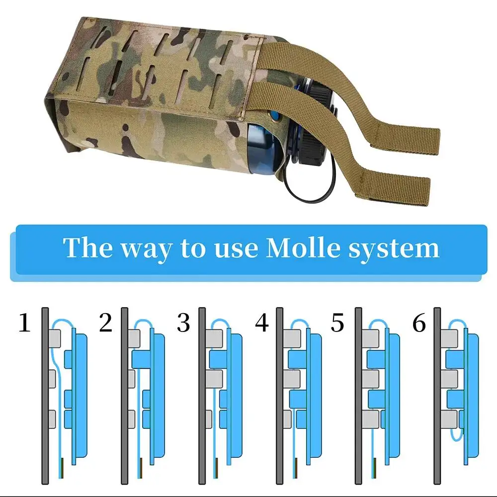 Portabotellas MOLLE táctico para botella de agua con hebilla rápida - imagen 4
