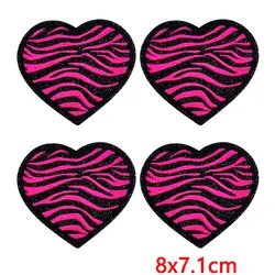 Parche bordado termoadhesivo animal print corazón estrella lazo