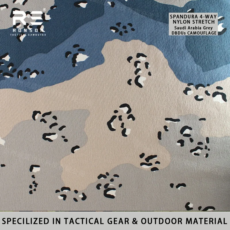 DBDUs Tejido táctico impermeable gris camuflaje elástico nylon