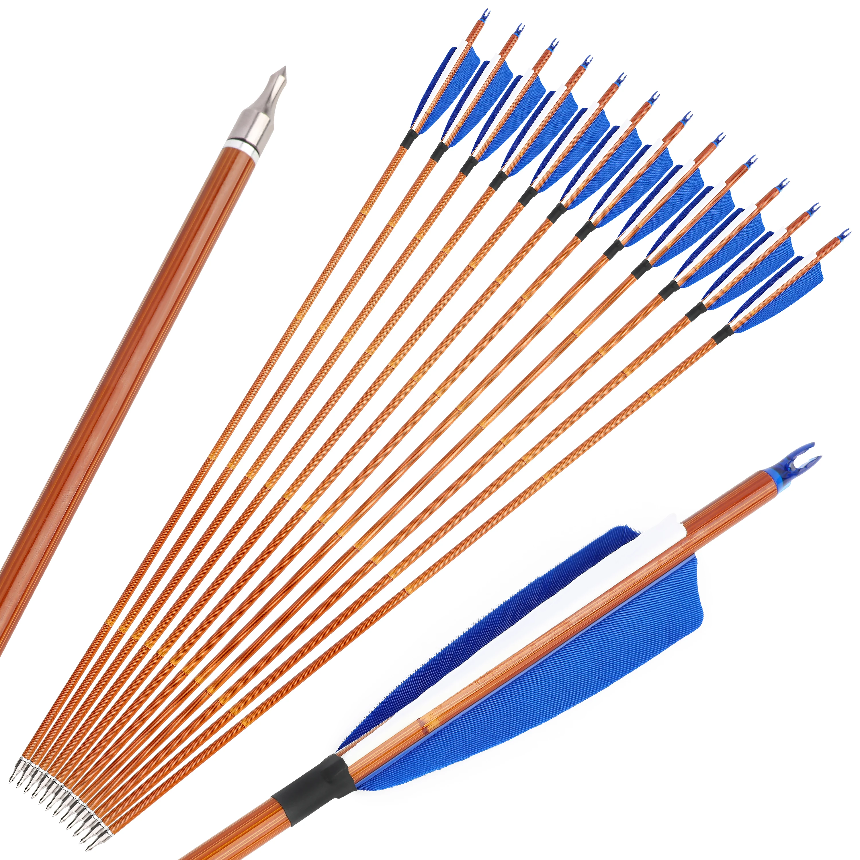 SP500 flechas carbono para arco compuesto con plumas de pavo - imagen 4