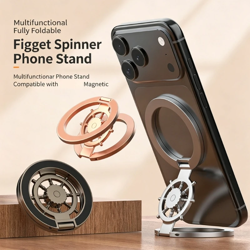 Soporte teléfono magnético plegable con base metálica giratoria - imagen 3