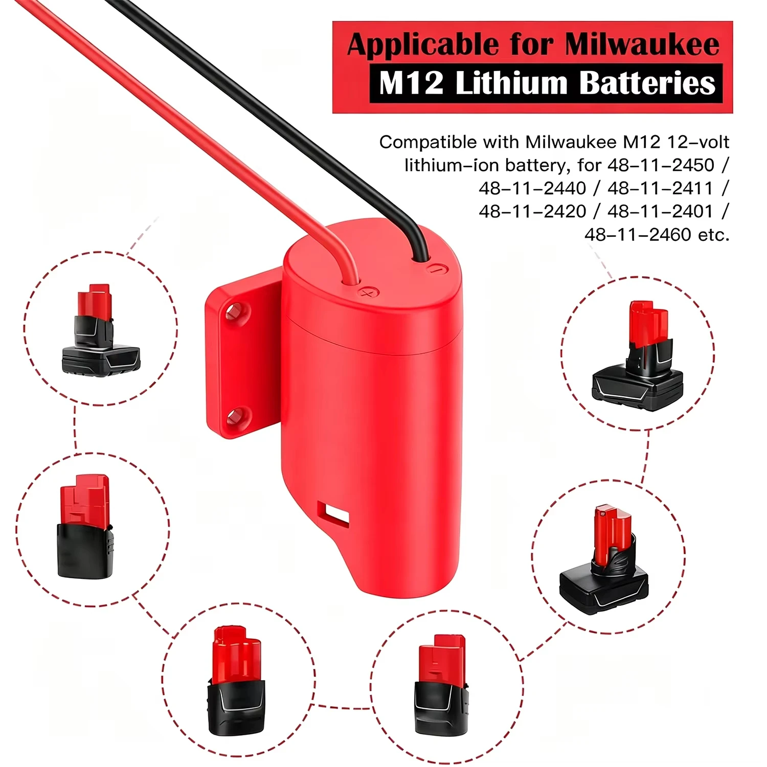 Adaptador Batería Milwaukee M12 12V – Soporte Táctico - imagen 5
