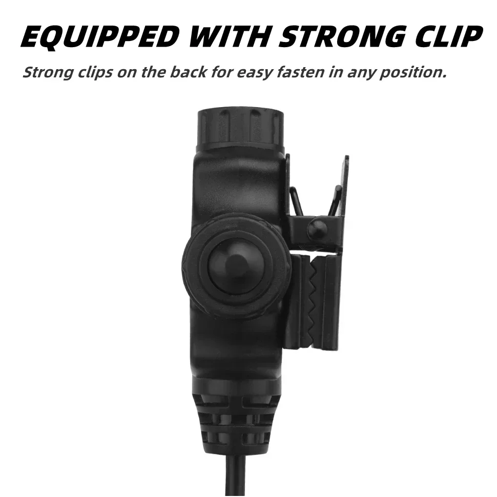 Cable PTT para auriculares airsoft con adaptador Kenwood y Baofeng - imagen 3