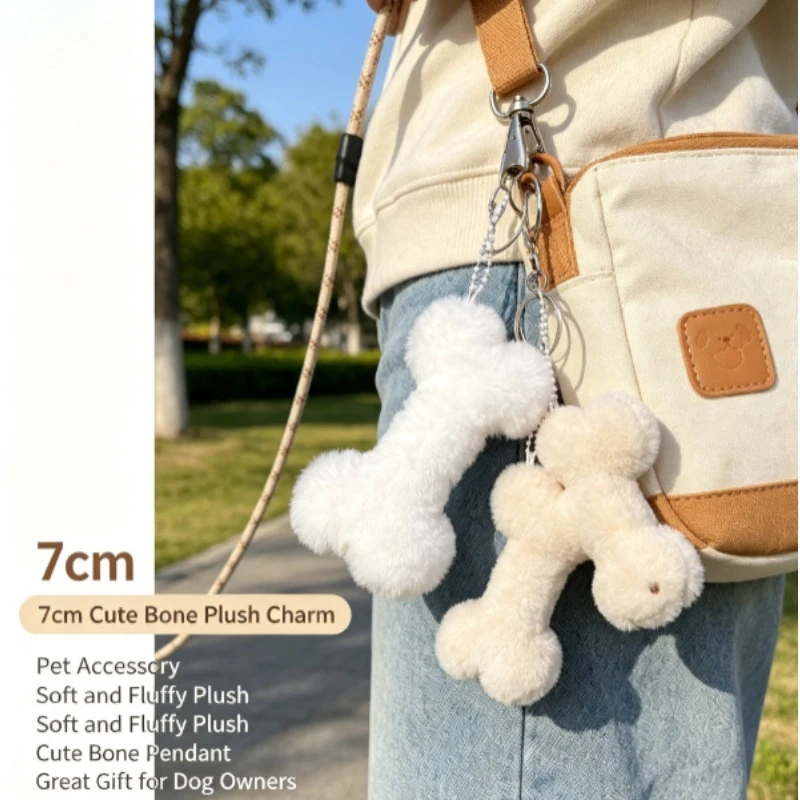 Colgante de peluche forma de hueso para mochila estudiantes y parejas - imagen 2