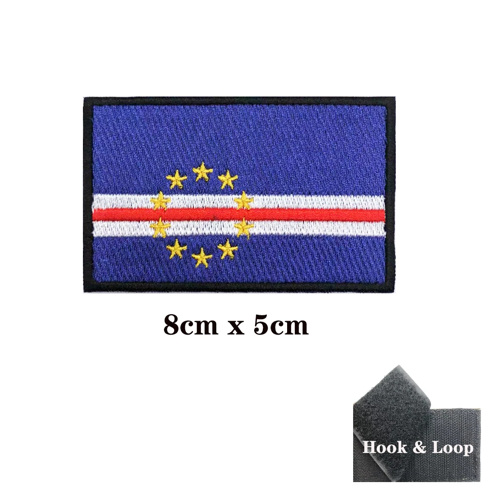 Parche bordado bandera Cabo Verde insignia con velcro - imagen 3