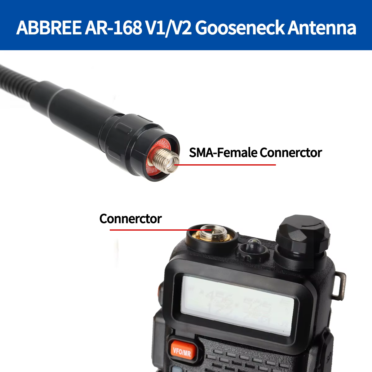 AR-168 Gooseneck antena táctica doble banda SMA hembra para UV-5R - imagen 5