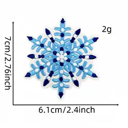 Parche térmico para planchar copos de nieve azul y rosa adhesivo