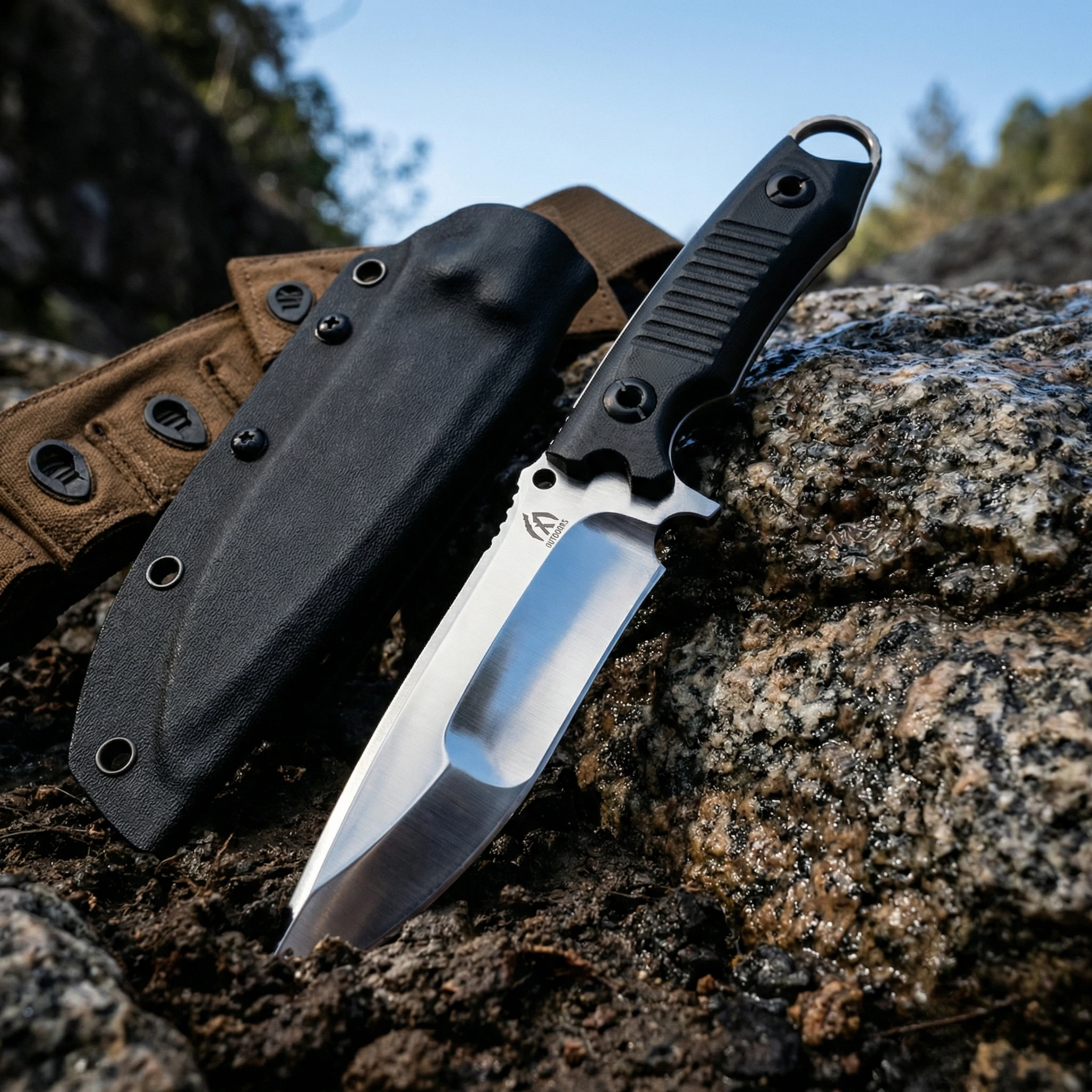 Cuchillo de supervivencia fijo en acero para exteriores y emergencias - imagen 5