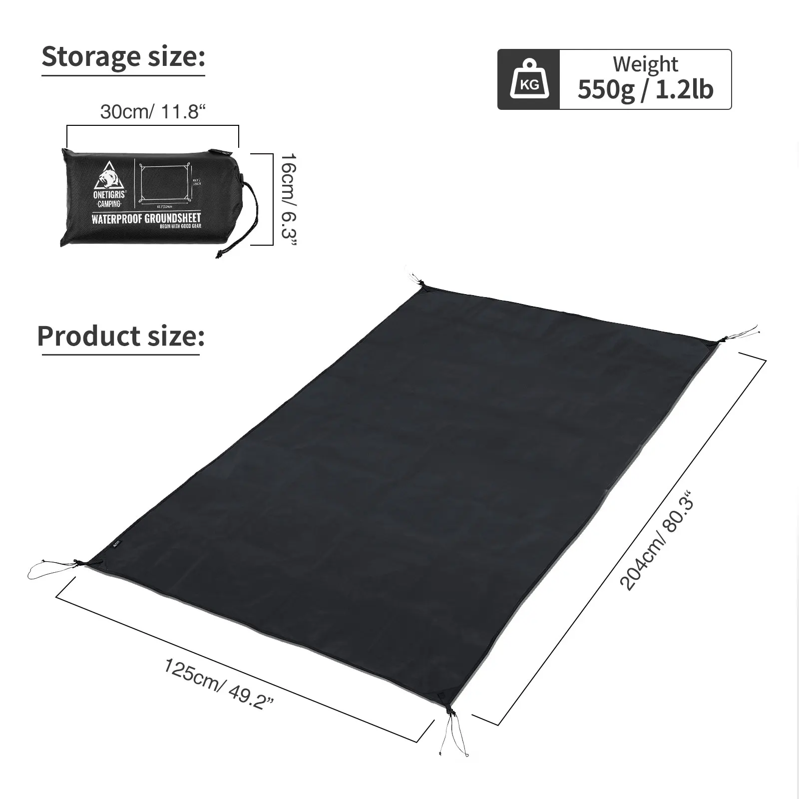 OneTigris lona de suelo impermeable alta resistencia para tienda - imagen 2