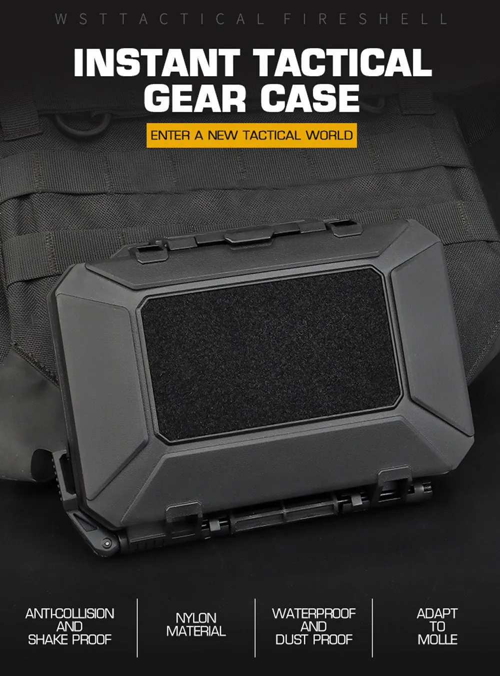 Estuche táctico con caja rígida ABS y diseño MOLLE