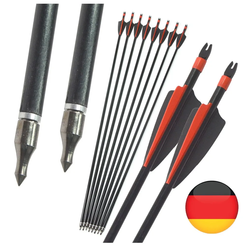 Flechas de tiro con arco de fibra de vidrio con plumas para recurvo - imagen 4