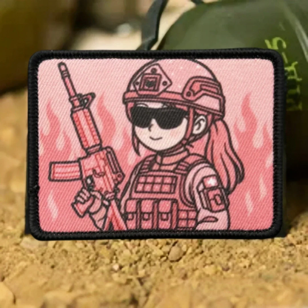 Parche táctico militar gancho y bucle para chica, emblema moral - imagen 5