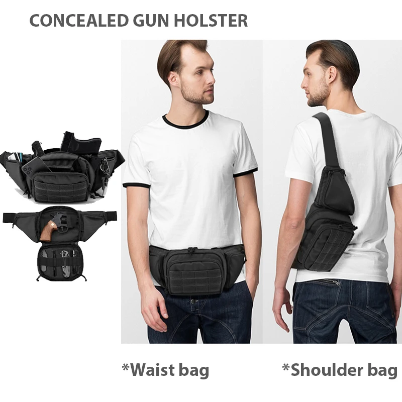 Funda para pistola táctica - riñonera oculta en cinturón camping - imagen 3