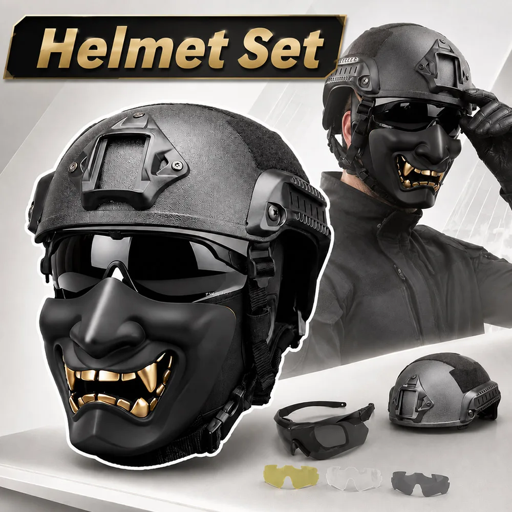 Casco táctico FAST ajustable con gafas y máscara Oni para airsoft - imagen 3