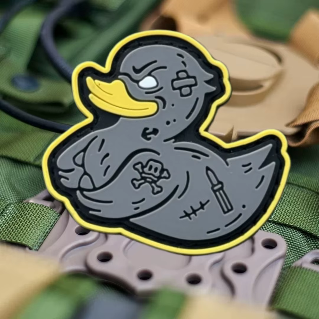 Parche moral pato táctico militar 3D PVC velcro para ropa y mochilas - imagen 4
