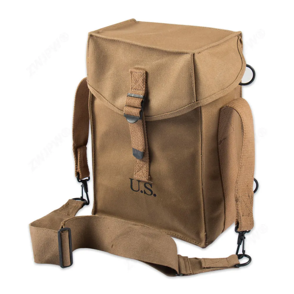 Bolso táctico cruzado de lona vintage WWII, reproducción militar - imagen 4