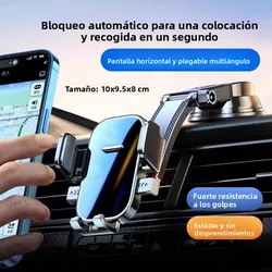 Soporte para móvil coche con ventosa bloqueo automático, giro y cascada