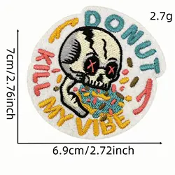 Parche bordado calavera para planchar, estilo esqueleto táctico