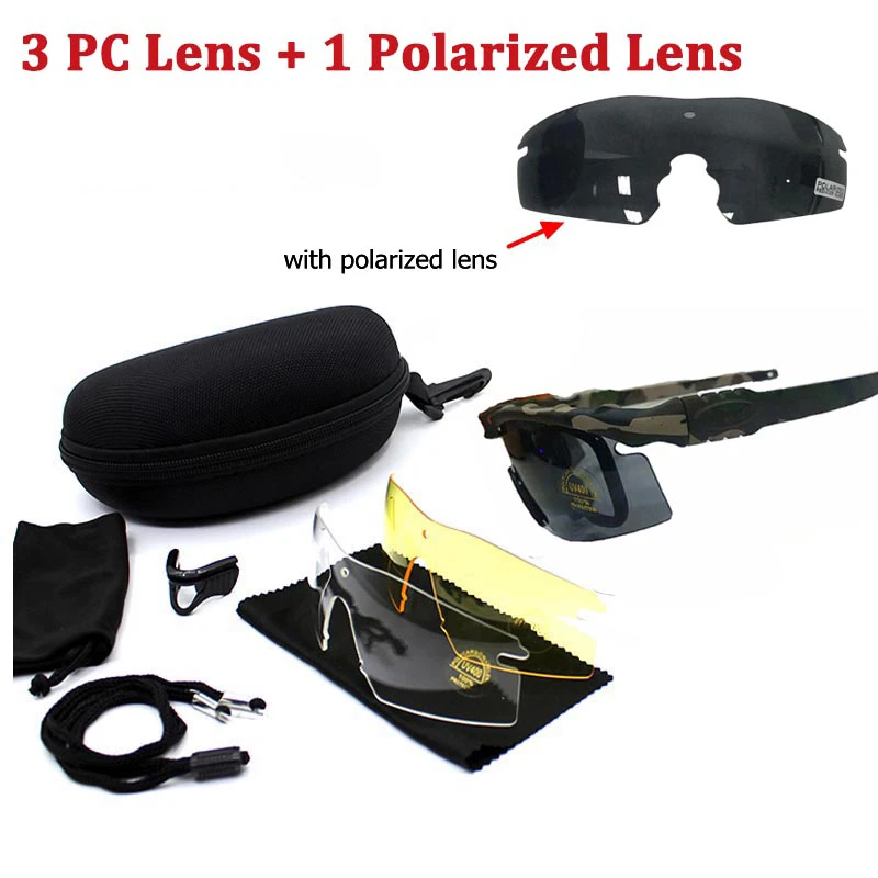Gafas tácticas polarizadas protección UV airsoft tiro caza senderismo - imagen 5