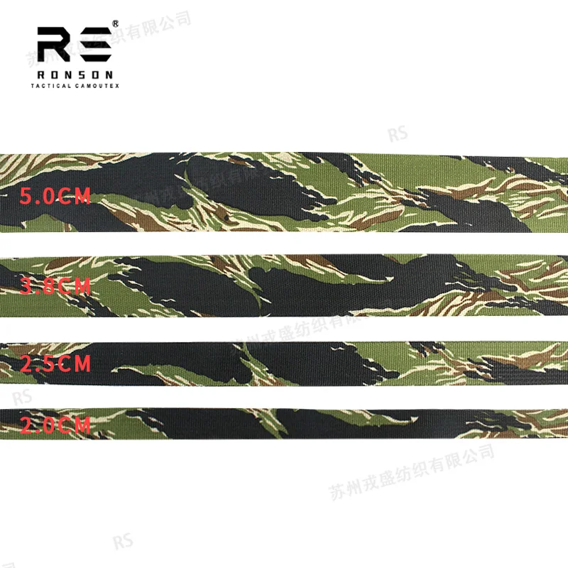 Cinta táctica de nylon camuflaje negro tigre rayas IRR para mochilas - imagen 4
