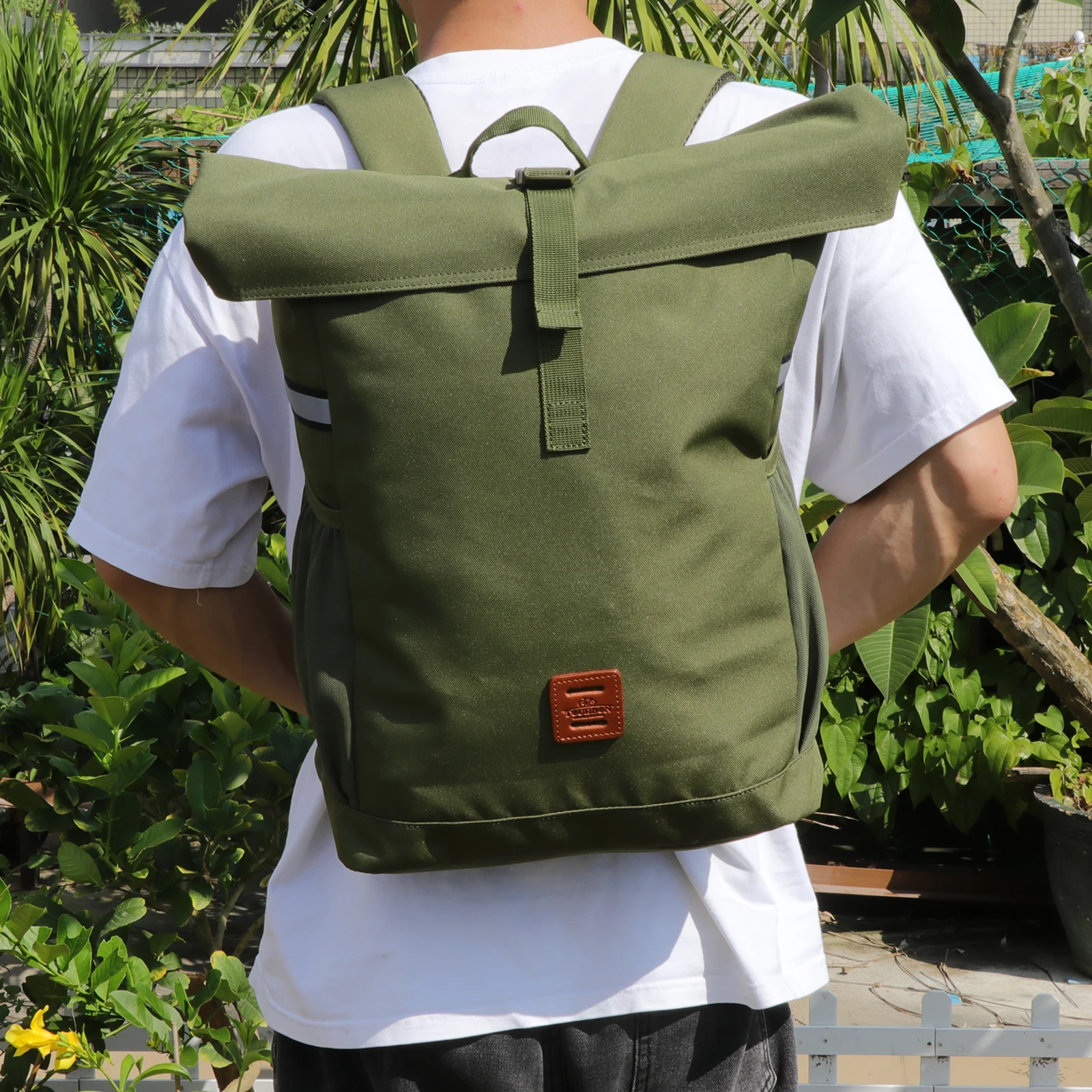 Tourbon Alforja Individual Impermeable Verde para Bicicleta - imagen 3