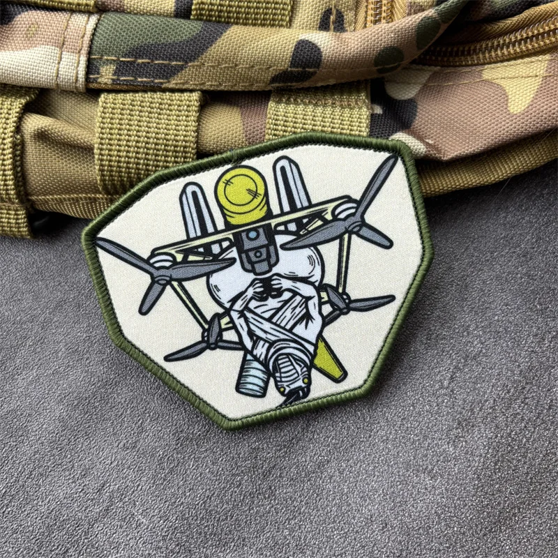 Parche táctico UAV con insignia moral gancho y bucle para ropa - imagen 3