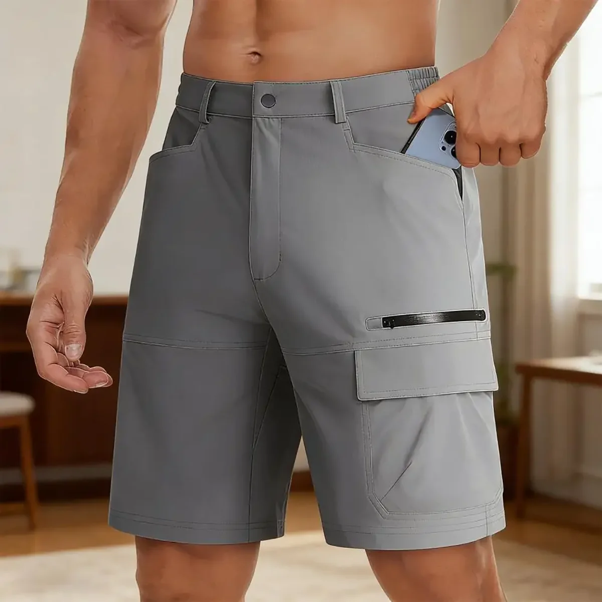 Pantalones cortos cargo repelentes al agua multibolsillos hombre - imagen 4