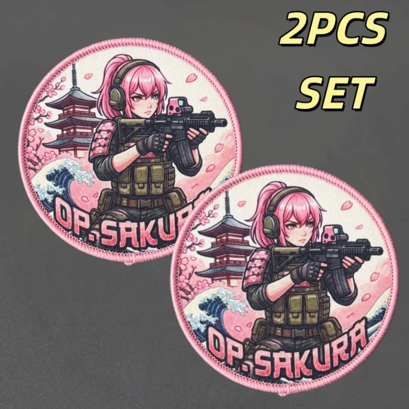 Parche táctico anime chica con velcro para mochila y uniforme - imagen 4
