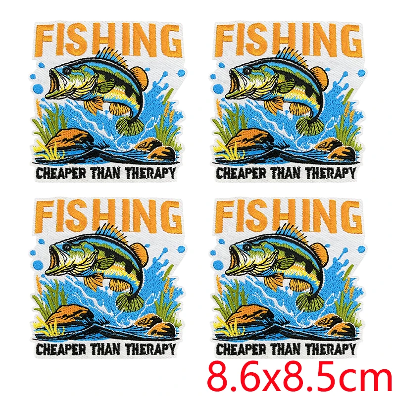 Parche bordado termoadhesivo de pesca marina – Para ropa y equipamiento outdoor - imagen 2