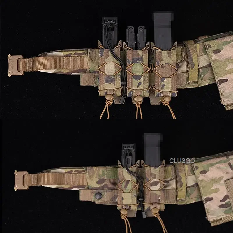 Funda táctica MOLLE para cargadores de pistola con soporte linterna