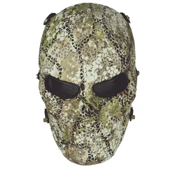 Máscara táctica de calavera con malla metálica y protección ocular