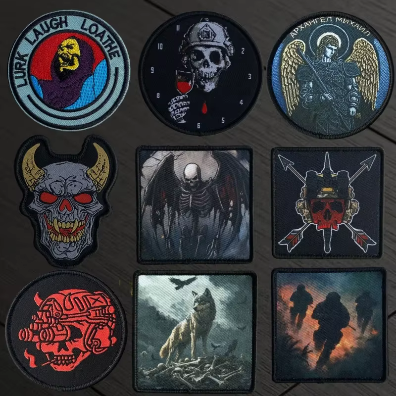 Parche táctico calavera Ángel – insignia Velcro para mochila y ropa