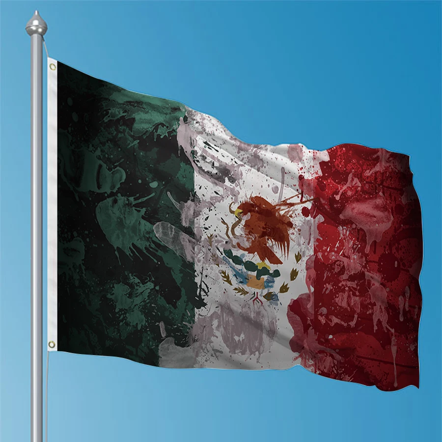 Bandera mexicana de poliéster – Tapiz colgante decorativo para pared - imagen 4