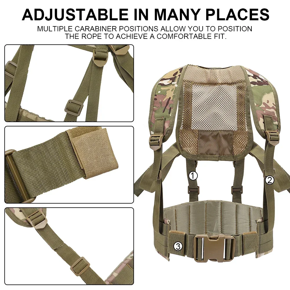 Chaleco táctico MOLLE con cinturón H acolchado Airsoft caza - imagen 3