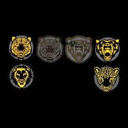 Parche táctico reflectante cabeza de tigre con gancho y bucle